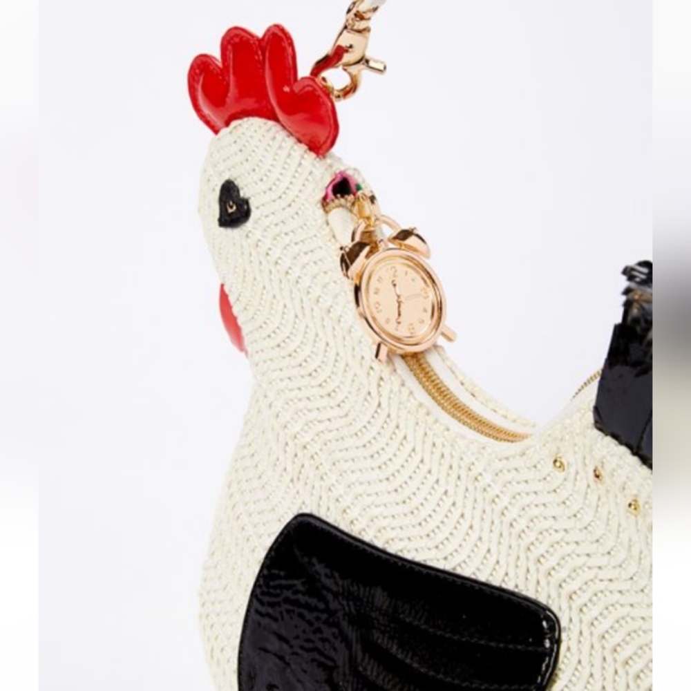 Super Rare! BETSEY JOHNSON Wing Man Rooster Crossbody Shoulder Bag Purse. - Picture 6 of 9